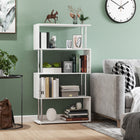 HOMCOM - Bibliothèque géométrique en bois à 5 niveaux pour salon - blanc-Doubles as a bookshelf or room divider with an open-back design 