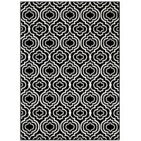Modway Frame Transitional Moroccan Trellis Area Rug - 5 ft W x 8 ft L - Black/White-Transitional Moroccan Trellis Area Rug