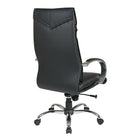 Fauteuil de direction en cuir ProLine Deluxe avec dossier élevé, noir-Réglage verrouillable de l’axe du genou et tension de l’inclinaison ajustable