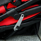 PawHut 3-Wheel Pet Stroller with Folding Carrier - Red-Safety leashes, reflective strips, and a rear footbrake provide safety and security 