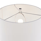 Hudson&Canal - Lampe de table York 75 cm de haut avec abat-jour en tissu - Nickel poli/blanc-Comprend un cordon de 6 pieds avec interrupteur à prise rotative