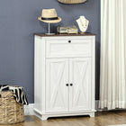 HOMCOM 23.6" L Storage Cabinet for Farmhouse Kitchen - White-An adjustable shelf gives you flexibility in personalizing the storage compartments