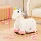 Qaba 6V Kids Ride on Unicorn with Music Forward - White-Music and forward movement entertain at 1.2 mph (2 km/h) 