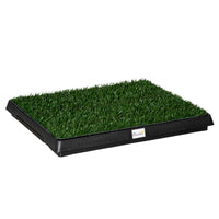 PawHut 20" L Dog Grass Pad with Tray and Artificial Grass for Dogs - Green-With a urine drawer, well drained 
