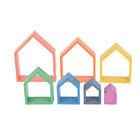 TickiT - Maisons d'architecte arc-en-ciel - Lot de 7-Jeu de petit monde : créez des scènes colorées de petit monde avec différentes tailles et échelles. Ou créez des espaces clos. Aidez les enfants à exercer leur raisonnement spatial et leur motricité fine