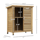 Outsunny - Abri de jardin en bois - 87 cm x 46 cm x 96 cm - Naturel-Toit incliné pour éviter l’accumulation d’eau  
