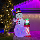 HOMCOM Lit Inflatable Snowman with Light Ball Christmas Decoration-Rated IP44 polyester cloth is suited for indoor and outdoor use