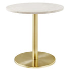 Modway - Viva Manche Table d’appoint en marbre blanc - Brass White-Plateau de table en marbre blanc