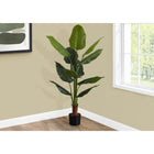 Monarch Specialties 59" Artificial Indoor Strelitzia Tree - Floor - Black Pot-This artificial plant is showcased in a sleek 5" black pot that is topped with natural moss for a realistic look and boasts 11 lifelike adjustable green leaves that can be arranged to your liking