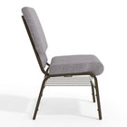 Flash Furniture - Chaise d'église de la série HERCULES de 18,5 po de largeur en tissu gris avec étagère à livres-Le siège en cascade réduit la pression sur vos jambes