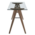 Modway - Steadfast Plateau en verre Bureau - Noyer-Quincaillerie revêtue en poudre