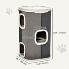 PawHut - Maison pour chat à 4 niveaux avec surface à griffer en sisal-Design à double matériau et double couleur sur la surface 