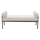 Zuo Barrow Bench - Cream-Velveteen strips corduroy fabric
