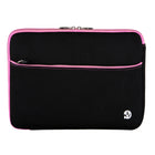 Vangoddy - Housse de protection en néoprène pour ordinateur portable 12" avec poche supplémentaire - Noir/Rose-Matériau en néoprène résistant à l’eau pour protéger contre l’humidité et les éclaboussures