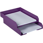 JAM Paper - Plateaux de rangement en papier empilables, violet, paquet de 2-Plateaux empilés au format lettre : 9,75 pouces de largeur x 12,5 pouces de longueur x 3,875 pouces de hauteur