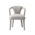 Manhattan Comfort Palmer 22.8" Mid-Century Modern Tweed Upholstered Dining Armchair - Silver Lining-Mid-Century Modern Dining Room Chair for Dining and Living Room Use