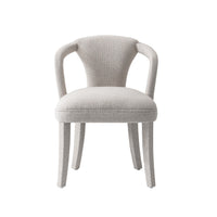 Manhattan Comfort Palmer 22.8" Mid-Century Modern Tweed Upholstered Dining Armchair - Silver Lining-Mid-Century Modern Dining Room Chair for Dining and Living Room Use