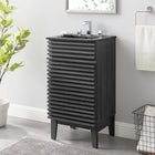 Modway Render 18" Bathroom Vanity - Charcoal/Black-Soft-Close Door