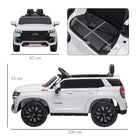 Aosom 12V Chevrolet Tahoe Kids Ride-On Car - White-Music for a party on wheels and horn for loud and noisy fun 