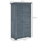 Outsunny Wooden Garden Shed - 34.3" x 18.3" x 63" - Grey-Fir wood structure, with a protective paint coating
