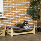 PawHut - Cadre en Bois surélevé pour Lit de Chien avec Coussin Lavable pour Chiens de Petite/Moyenne Taille - 35,5" L x 20" l x 11" H-Structure en pin avec pattes robustes pour une stabilité optimale