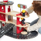 Janod Fire Station Toy Set-Encourages development of fine motor skills and imaginative play.