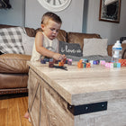HOMCOM Coffee Table with Flip Top Hidden Storage - Oak-Assembly required