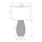 Monarch Specialties 24" H Contemporary Table Lamp - Grey Resin / Ivory / Cream Shade-Attached with a 6ft transparent cord, place this versatile accent lamp on any end or side table, console, or a nightstand or bedside table for a fashionable lighting source