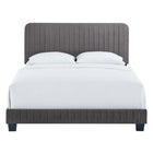 Modway Celine Channel Tufted Performance Velvet King Bed - Grey-Added Support Legs
