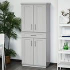 HOMCOM 72" H Modern Kitchen Pantry Cabinet with Shelves - Grey-3 adjustable shelves to meet your storage needs 