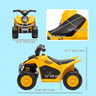 Qaba 6V Licensed Ride on Kids All Terrain Vehicle - Yellow-Single button start for easy operation by young users 