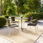 Flash Furniture – Table carrée de 27,5 po en aluminium avec 4 sièges en rotin, intérieur/extérieur (TLH28SQ020CHR4)-27,50 larg. x 27,50 prof. x 27,25 haut. (po)/carré