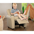 Flash Furniture Contemporary Beige Vinyl Kids Recliner with Cup Holder & Headrest-Beige Vinyl Upholstery