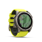 Garmin - fēnix 8 – 51 mm, saphir solaire, titane avec bracelet en silicone jaune/graphite Amp-7