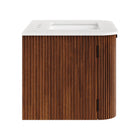 Modway - Zia Fixation murale de 30" Meuble de salle de bain avec lavabo en marbre - Noyer-Découpes de plomberie