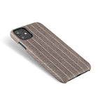 Gry Mattr - Étui en tissu GMF7MB pour iPhone 11/XR - Pinstripe marron-Conception mince