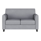 Flash Furniture HERCULES Diplomat Series Grey Leather Loveseat-Fixed Seat and Back Cushions