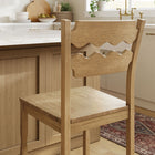 Modway - Jax Bois de chêne Tabouret de comptoir avec un dos ondulé en forme de rasoir in Chêne vieilli-Conception sans bras