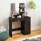HOMCOM Vanity Desk with Mirror - 35.4" L x 15" W x 54.3" H - Black-Assembly required