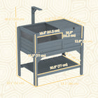 PawHut - Maison en bois pour tortue d’intérieur avec étagère, cadre pour lampe et plateau-Cadre de support POUR ajouter une lampe chauffante
