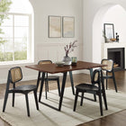 Modway Viggo 60" Live Edge Acacia Wood Acacia Wood Dining Table - Black Walnut-Powder-Coated Metal Legs