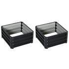 Outsunny - Carré potager surélevé 2 pi L x 2 pi l x 1 pi H, 2 pièces, cadre en acier galvanisé pour légumes - gris - Paquet de 2-Ensemble de deux jardinières en acier galvanisé 