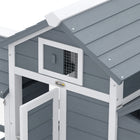 PawHut - Poulailler en bois 60 po pour petits animaux avec plateau amovible - blanc-Rampe antidérapante permettant aux poules d’entrer facilement dans la maison surélevée 