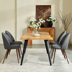 FurnitureR Velvet Dining Side Chair - Grey - 2 Pack-Velvet fabric is soft, comfortable and delicate texture. No stimulation of the skin