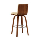 Armen Living - Vienna Tabouret de Bar Pivotant de 66 cm de Hauteur de Comptoir en Finition Bois Noyer avec Similicuir Crème-6