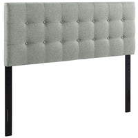 Modway Emily Upholstered Fabric King Headboard - Grey-Elegantly tufted button headboard