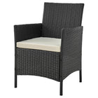 Manhattan Comfort Imperia Modern Patio 2-Person Seating Group 3-Piece Set with End Table - Grey/Cream-Removeable Cushions with Zipper. Washable Fabric