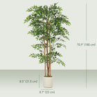 HOMCOM 6' Artificial Banyan Tree - Green - 2 Pack-Suitable for living rooms, bedrooms, home offices and entryways 