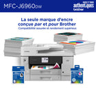 Brother - MFC-J6960DW Imprimante tout-en-un à jet d’encre couleur sans fil INKvestment avec impression au format 11 po x 17 po et écran tactile couleur de 3,5 po-Facile à utiliser avec les applis en nuage. Impression et numérisation avec les applis en nuage les plus populaires(5), comme Google DriveMC, Dropbox, Box et OneDrive, à partir de l’écran couleur de 3,5 po d’une excellente netteté et facile à utiliser