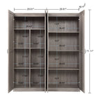 Manhattan Comfort Hopkins 59.22" 2-Piece Modern 11-Shelf Storage Closet - Grey-Section 1: Includes 4 Wide Shelves with Adjustable Features. Section 2: Includes 7 shelving compartments
